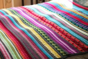 Striped Crochet Sampler Blanket Free Pattern