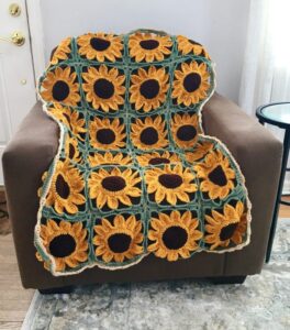 Sunflower Crochet Blanket